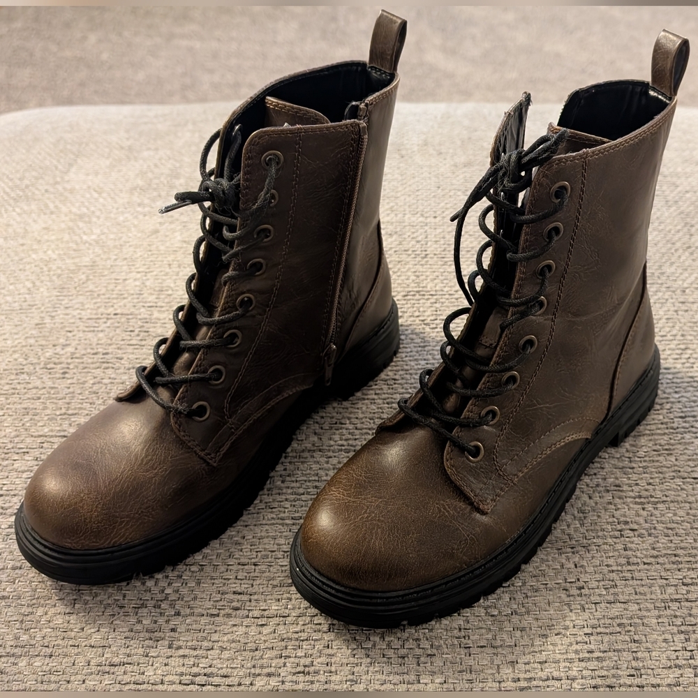 Kohl's Women's Brown Combat Boots - Picture 2 of 7